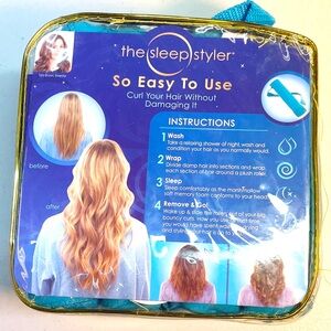 NEW! The Sleep Styler Night Time Hair Curlers Large Soft Rollers Shark Tank